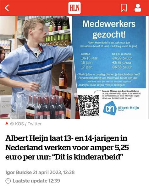 albert heijn salaris 18 jaar.